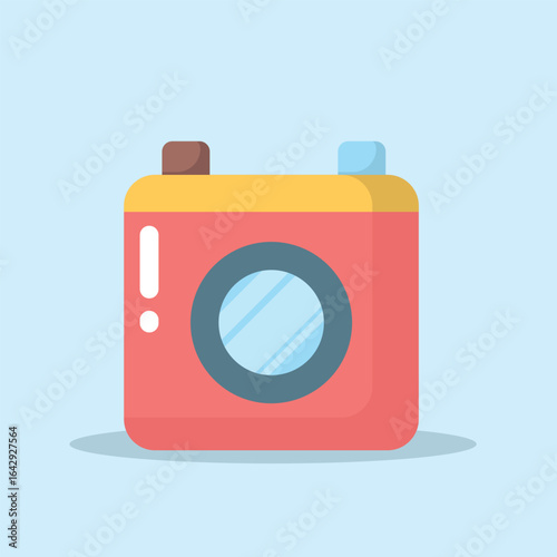 simple colorful pocket camera icon illustration