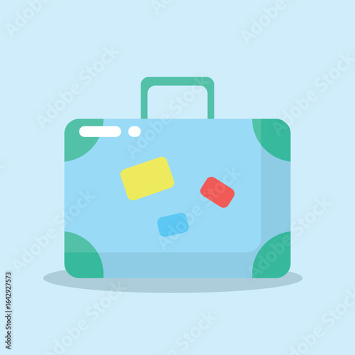 simple colorful travel bag icon illustration