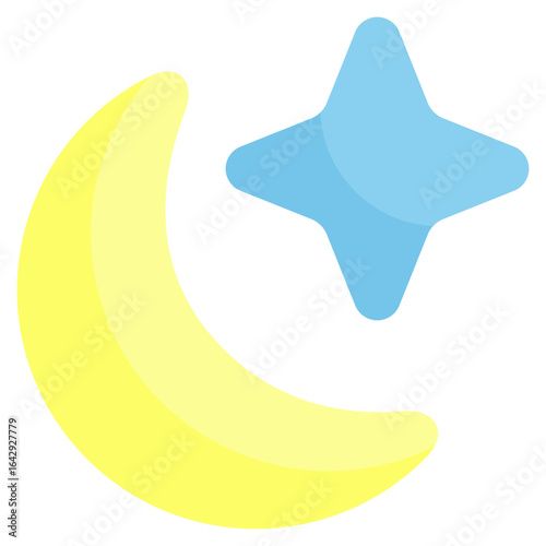 night icon with flat style. Suitable for website design, logo, app and UI. Based on the size of the icon in general, so it can be reduced.