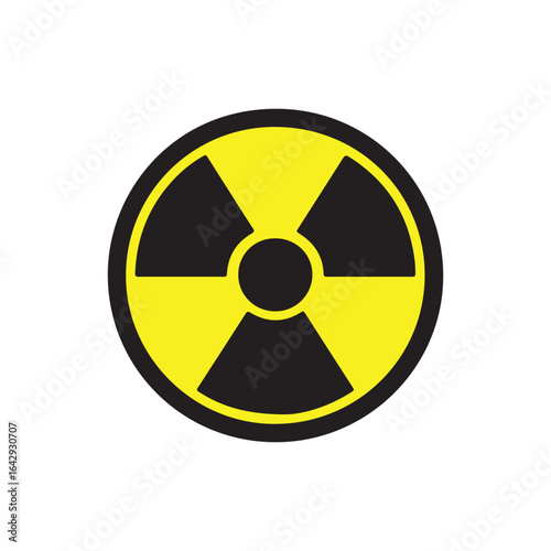 Yellow and Black Nuclear Radiating Hazard Symbol Sign Vector
