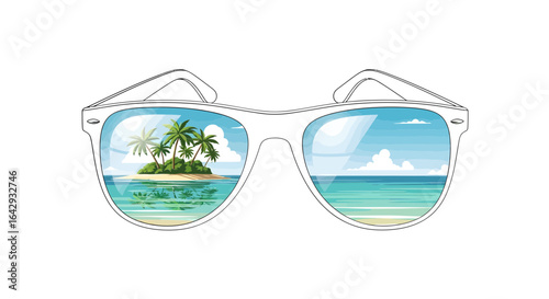 Island Paradise Through Sunglasses A Tropical Getaway Dream
