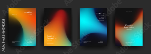 abstract gradient background template vector. trendy Minimalist style posters with dark concept. Modern wallpaper design for social media, brochure, flyer, banner