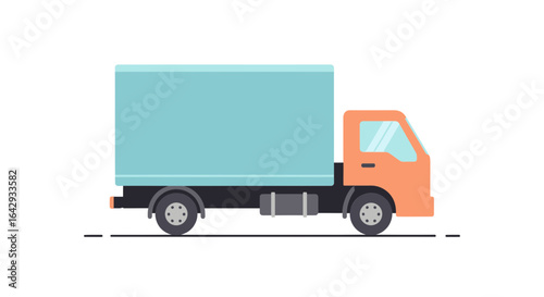 Delivery Truck Icon Flat Design Illustration for Logistics and Transportation