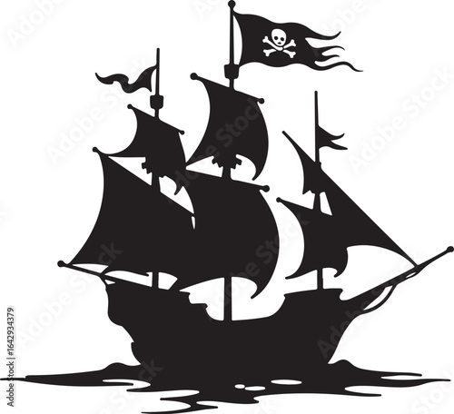 Pirate Ship Silhouette Bundle