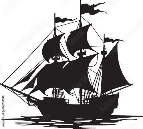 Pirate Ship Silhouette Bundle