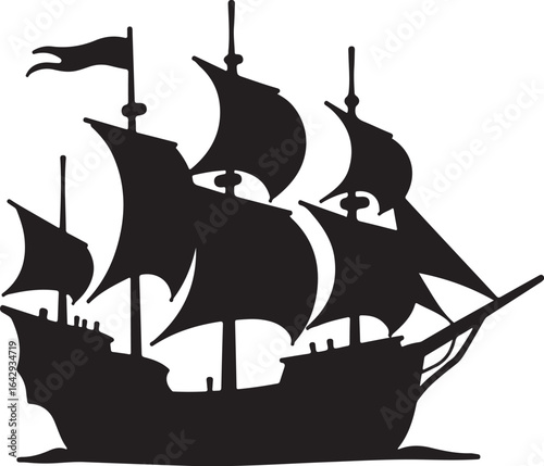Pirate Ship Silhouette Bundle