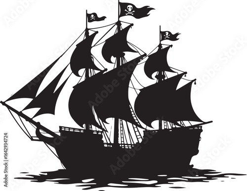 Pirate Ship Silhouette Bundle