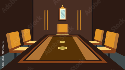 Boardroom with Dark Wood and Gold Highlights