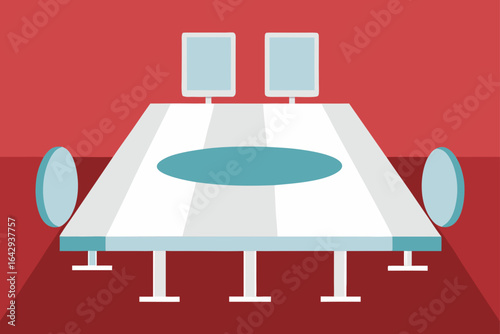 Boardroom with Glass Inset Marble Table