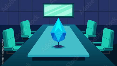 Boardroom with Illuminated Crystal Map Table