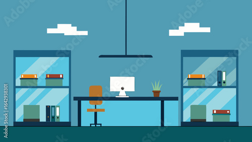 Executive Workspace with Ceiling to Floor Glass Setup