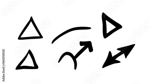 Doodle Arrows with Varied Heads hand drawn sketch