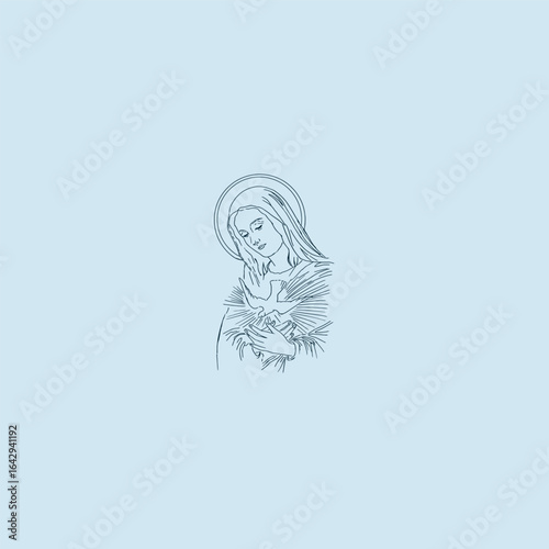 THESE HIGH QUALITY MOTHER MARIA VECTOR FOR USING VARIOUS TYPES OF DESIGN WORKS LIKE T-SHIRT, LOGO, TATTOO AND HOME WALL DESIGN