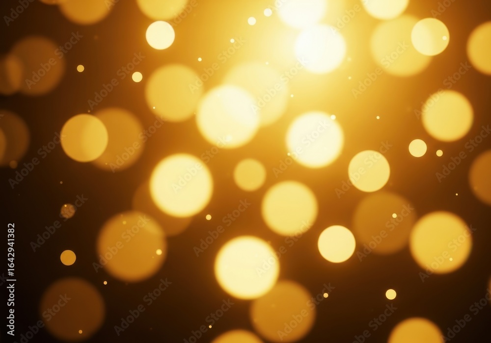 Obraz premium Abstract golden bokeh lights background with sparkles and soft glow, perfect for festive and celebratory occasions