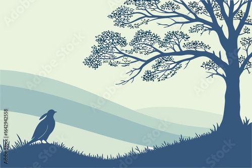  Hiker Walking Past a Tree Coloring Page - Printable Nature Scene