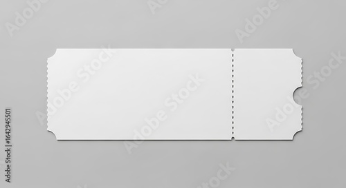 Fototapeta Naklejka Na Ścianę i Meble -  Blank white ticket isolated on white background