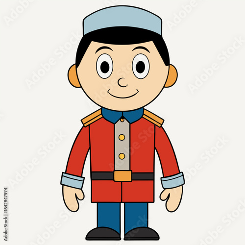 Cartoon man royal guard character drawing