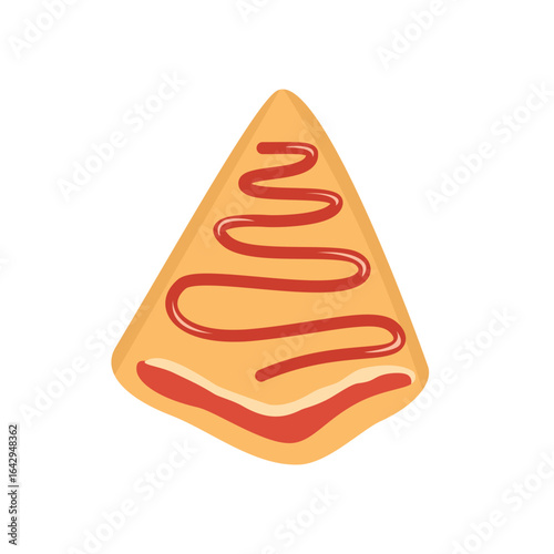 Strawberry crepe. Strawberry blini cake. Pancake for breakfast. Sweet food.