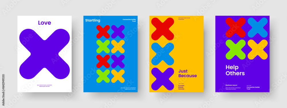 Fototapeta premium Geometric Banner Layout. Modern Flyer Template. Isolated Book Cover Design. Background. Business Presentation. Report. Poster. Brochure. Leaflet. Handbill. Journal. Notebook. Magazine