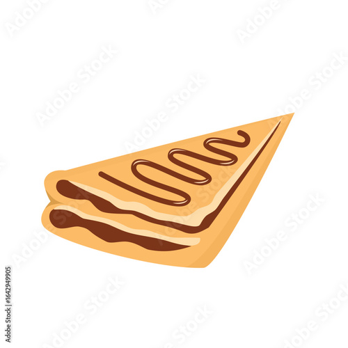 Crepe with chocolate cream. Blini chocolate toping. Cake clip art. 