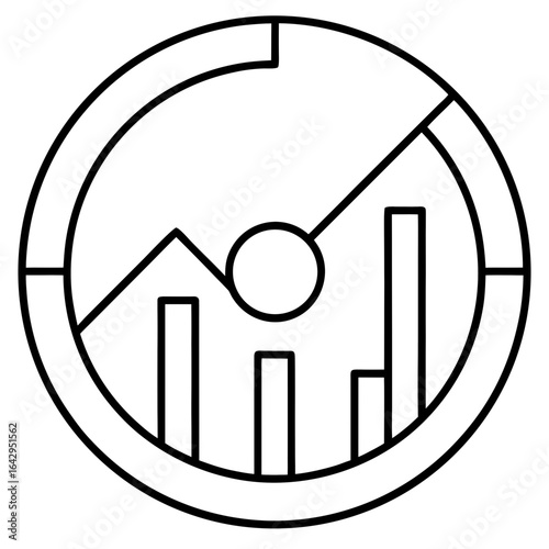 KPI Chart Icon Line Art
