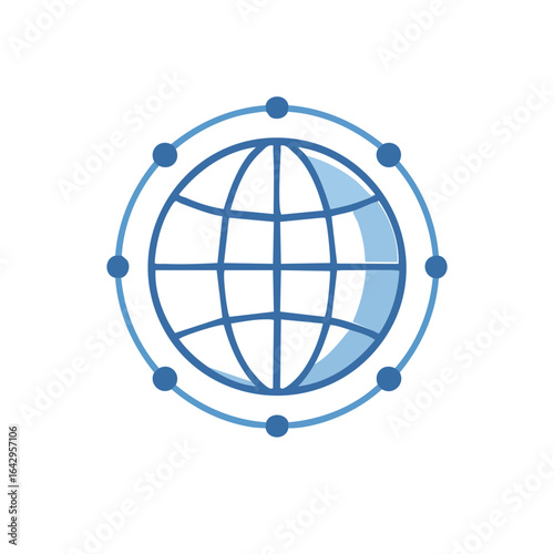 Globe Network on Black Backdrop on transparent background