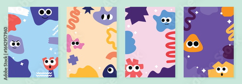 Back to school vector poster. Study Background design with cute monster, doodle element. Kids hand drawn flat design for poster, wallpaper, website and cover template.
