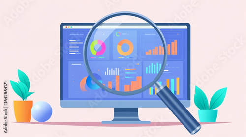 Data Analysis Dashboard with Magnifying Glass