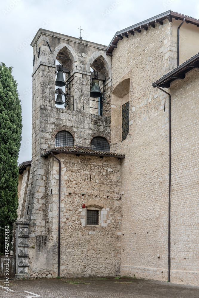 Fototapeta premium Santa Maria di Collemaggio church belltower, L'Aquila, Italy