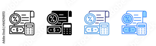 Accounting icon set multiple style collection