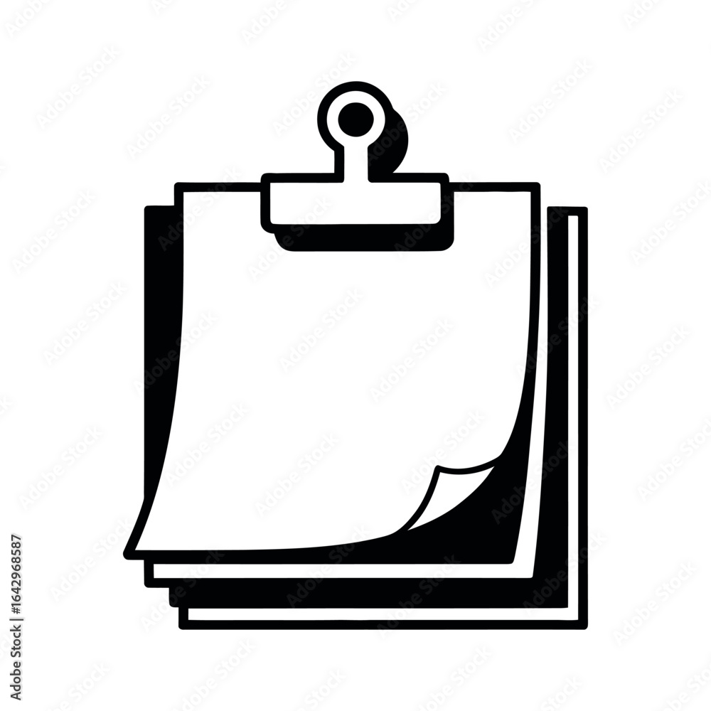 Obraz premium Black clipboard with stacked papers document writing