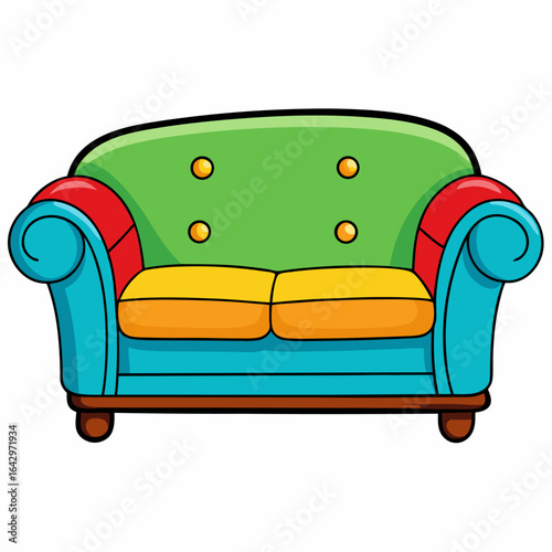 Colorful sofa cartoon lounge seat furniture relax
