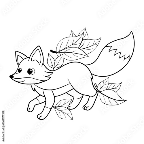 Printable fox drinking lemonade outline