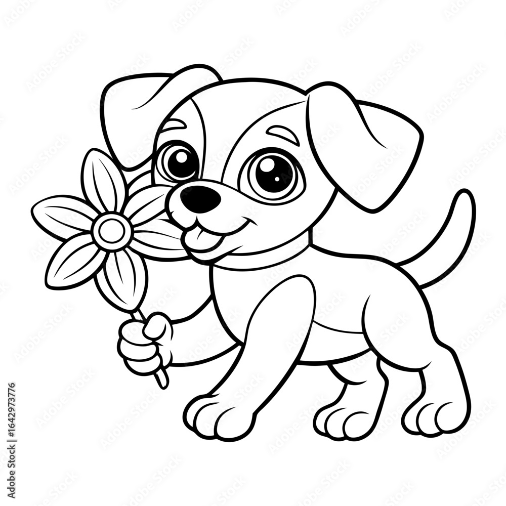 Fototapeta premium mouse blowing bubbles black outline art