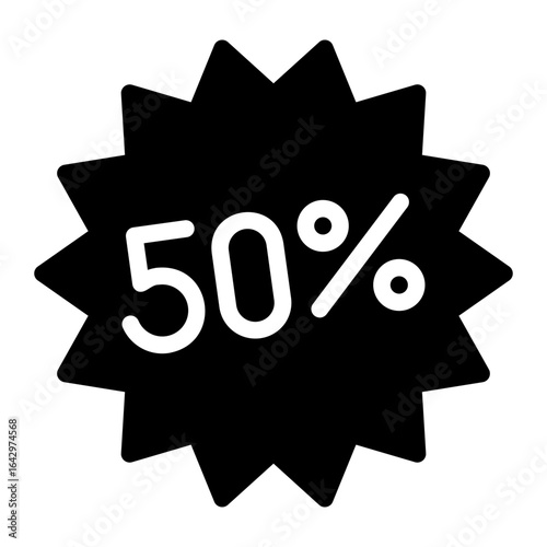 half price special offer icon