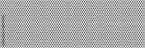 Seamless pattern of perforated metal panel with round holes. Vector