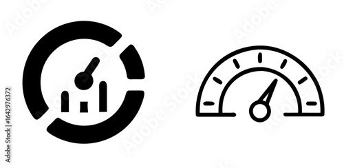 Analytics Gauge Icon for Performance Measurement and Data Visualization Dashboard
