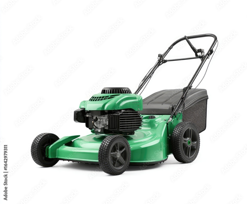 Fototapeta premium Green lawnmower, front view (2)