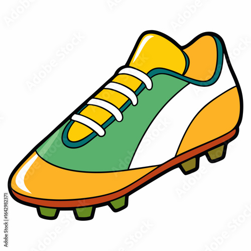 Soccer shoe cleat sport equipment footwear single isolated