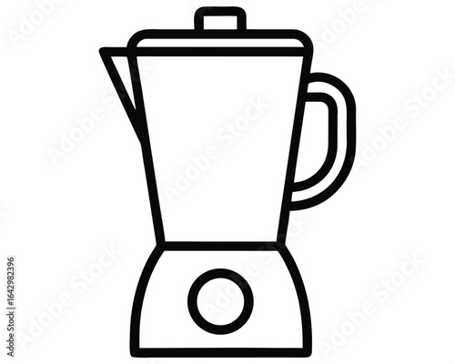 A black and white blender appliance isolated on white background
