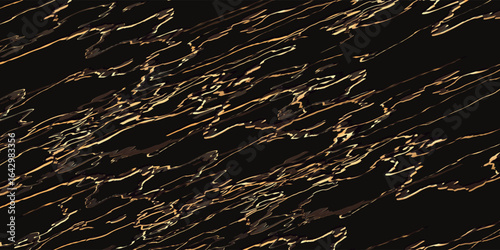 Abstract golden vein on the dark grey background