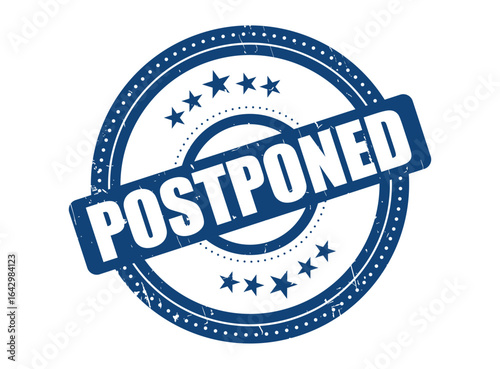 Postponed Rubber Stamp Seal with a Dotted Circle