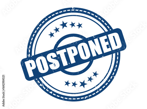 Postponed Rubber Stamp Seal with a Star Border