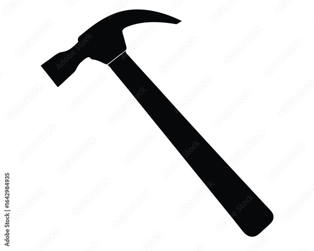 A black hammer isolated on white background A black hammer isolated on white background