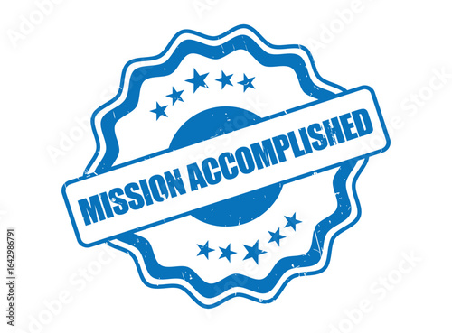 Mission Accomplished Rubber Stamp Seal with a Decorative Border