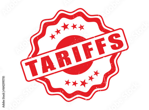 Tariffs Rubber Stamp Seal with a Decorative Border