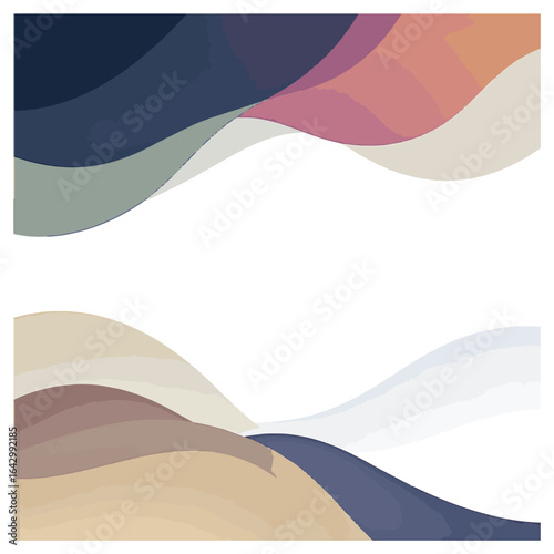 Abstract Wavy Background Template — Pastel Neutral Layers