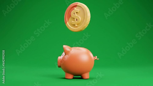 Cute Animated Piggy Bank Icon for Saving Money and Financial Planning