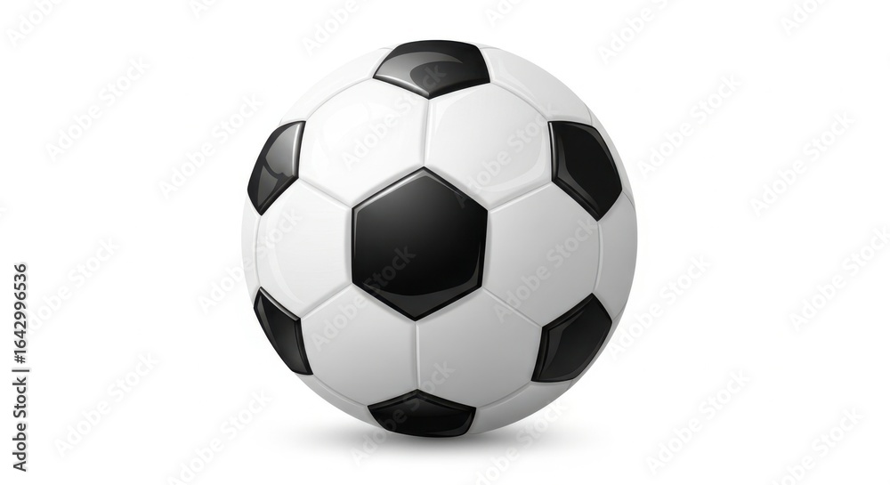 Obraz premium Classic Black and White Soccer Ball for Sports and Games