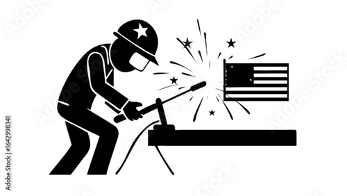 Welding american flag patriotic metalwork artisan craftsman industry usa symbol labor day project 100 chars